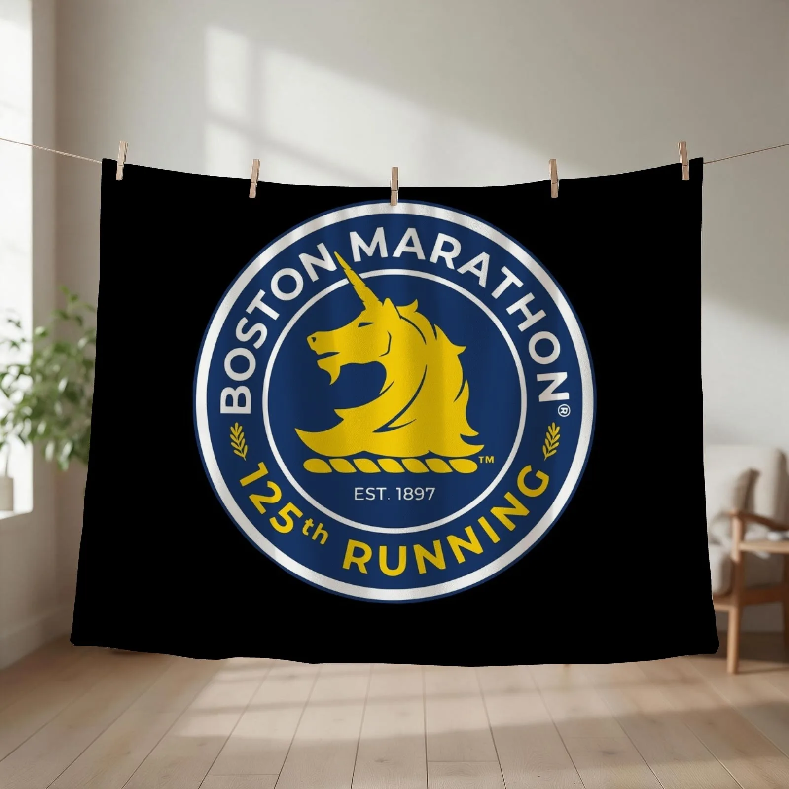 BOSTON MARATHON Throw Blanket sofa bed Softest Flannels Moving Blankets