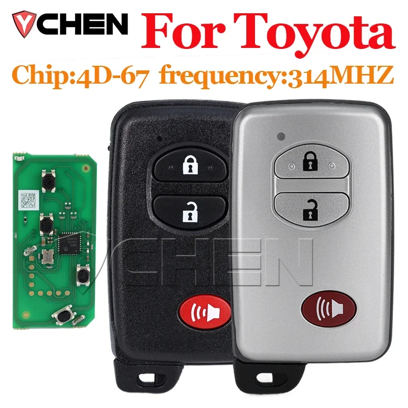 

Smart Remot Key HYQ14AEM Aftermarket For Toyota Rav4 Land Cruiser 3 Buttons HYQ14AAB-660 4D-67 314MHz 89904-0R060 6601 3370