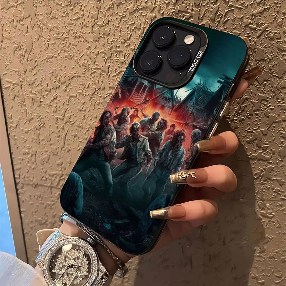 เคสโทรศัพท์ TWD The Dead สำหรับ iPhone 17,16,15,14,13,12,X,8,Pro,Max,Plus,E,SE4,Air,Mini ลาย IMD สีดำด้าน