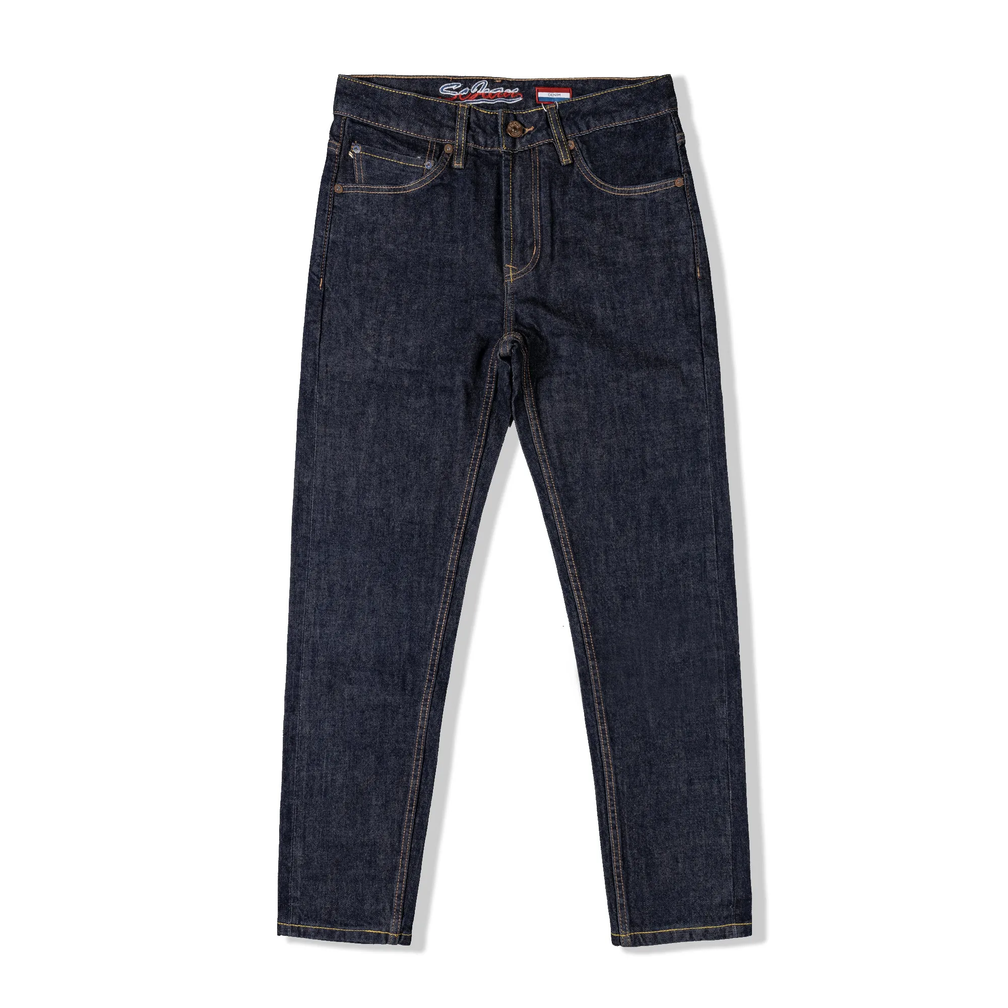

Amekaji 12oz 99% Cotton Light Luxury Selvedge Denim American Vintage Raw Slim Straight Slight Stretch Commuter Jeans for Men