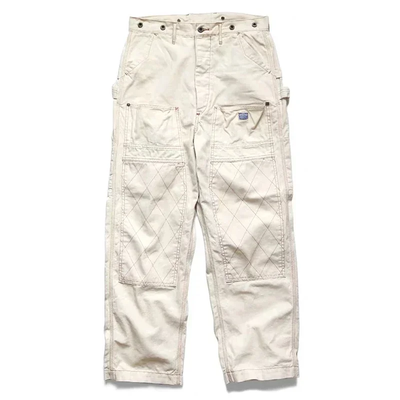 Hirata Hohiro Two Color Pure Cotton Gold Thread Japanese Retro Trend Casual Overalls Safari Style Loose Amekaji Pants