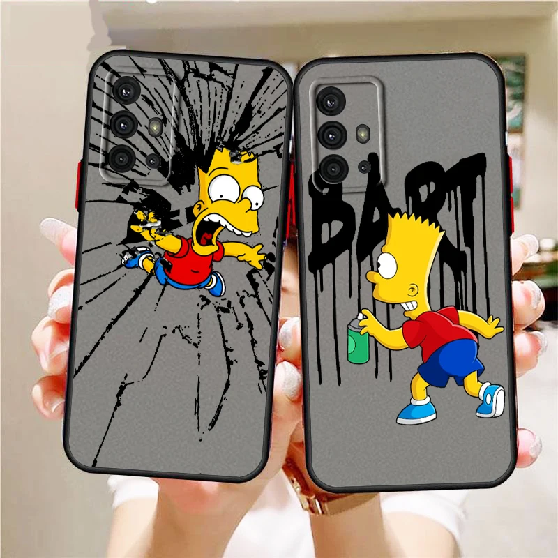 

The Simpsons Disney Art Cute Frosted Translucent For Samsung A53 A52 A33 A32 A51 A71 A21S A13 A73 A50 A22 A12 5G TPU Phone Case