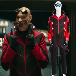 Dr. Eggman Cosplay Costume Ivo Robotnik Halloween Cos Clothes Anime The Hedgehog 2 Coat Glasses Full Set Carnival Suit Uniforms