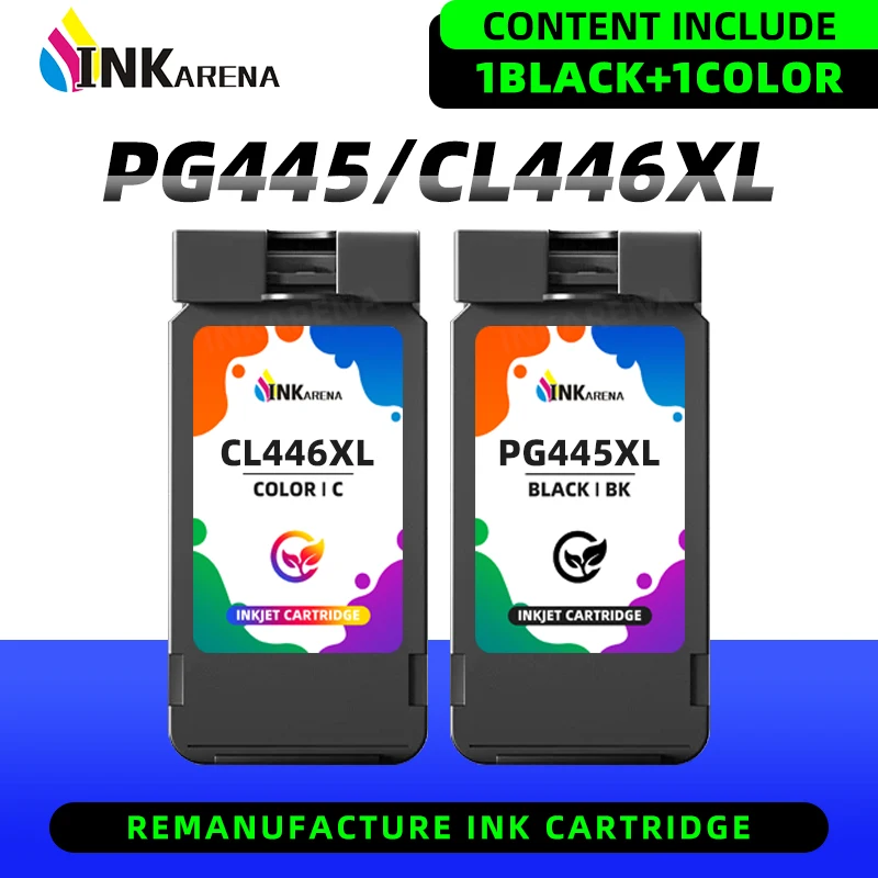 Inkarena PG445 CL446 PG-445 CL-446 XL Ink Cartridge For Canon PG 445 CL 446 For Canon PIXMA MX494 MG2440 MG2940 MG2540 MG2540S