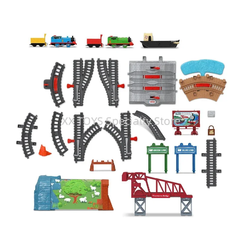 Thomas & Friends Talking Thomas & Percy Toy Train Track Set Motorized Engines with Sounds Phrases for Preschool Toy Holiday Gift