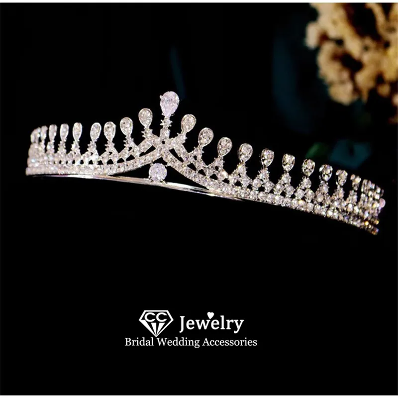 

CC Elegant Tiaras Wedding Hair Accessories Bridal Headbands Engagement Jewelry Women Crowns Simple Design Crystal Coronets FO79