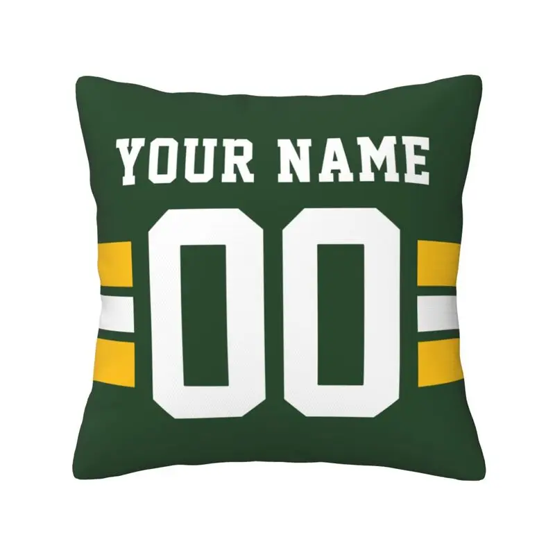 Custom Green Bay Name & Number Football Personalized Pillowcase, Football Gifts for Football Fan Son Grandson Friend Coworker