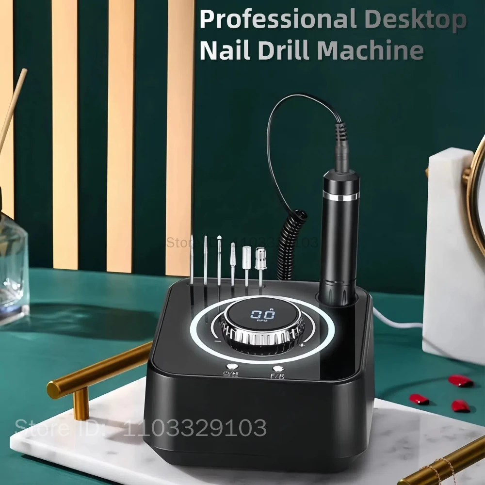 40000 RPM nagelboor manicuremachine met LCD-scherm nagelboor elektrisch apparaat voor gel verwijder pedicure nail art-apparatuur