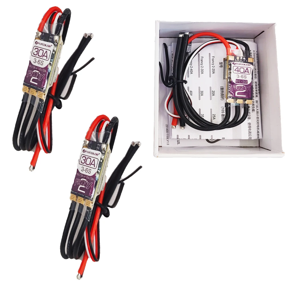 

FLYCOLOR Francy 2 Brushless ESC 20A 30A 40A 50A BLHELI-32 BL32 3-6S Speed Controller 5V/3A 12V/2A For RC Plane Airplane Francy2