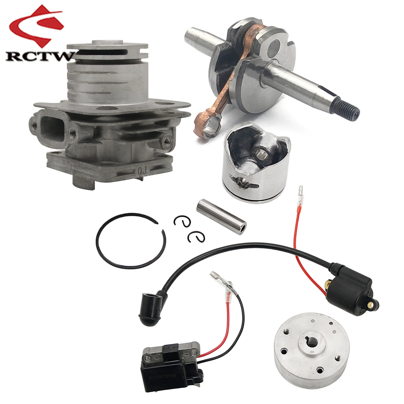 2-Stroke 4 Hole 26cc 29cc RC Marine Cylinder or Piston or Crankshaft Kit for Racing Boat ZENOAH QJ G260 G290 PUM Engine Parts