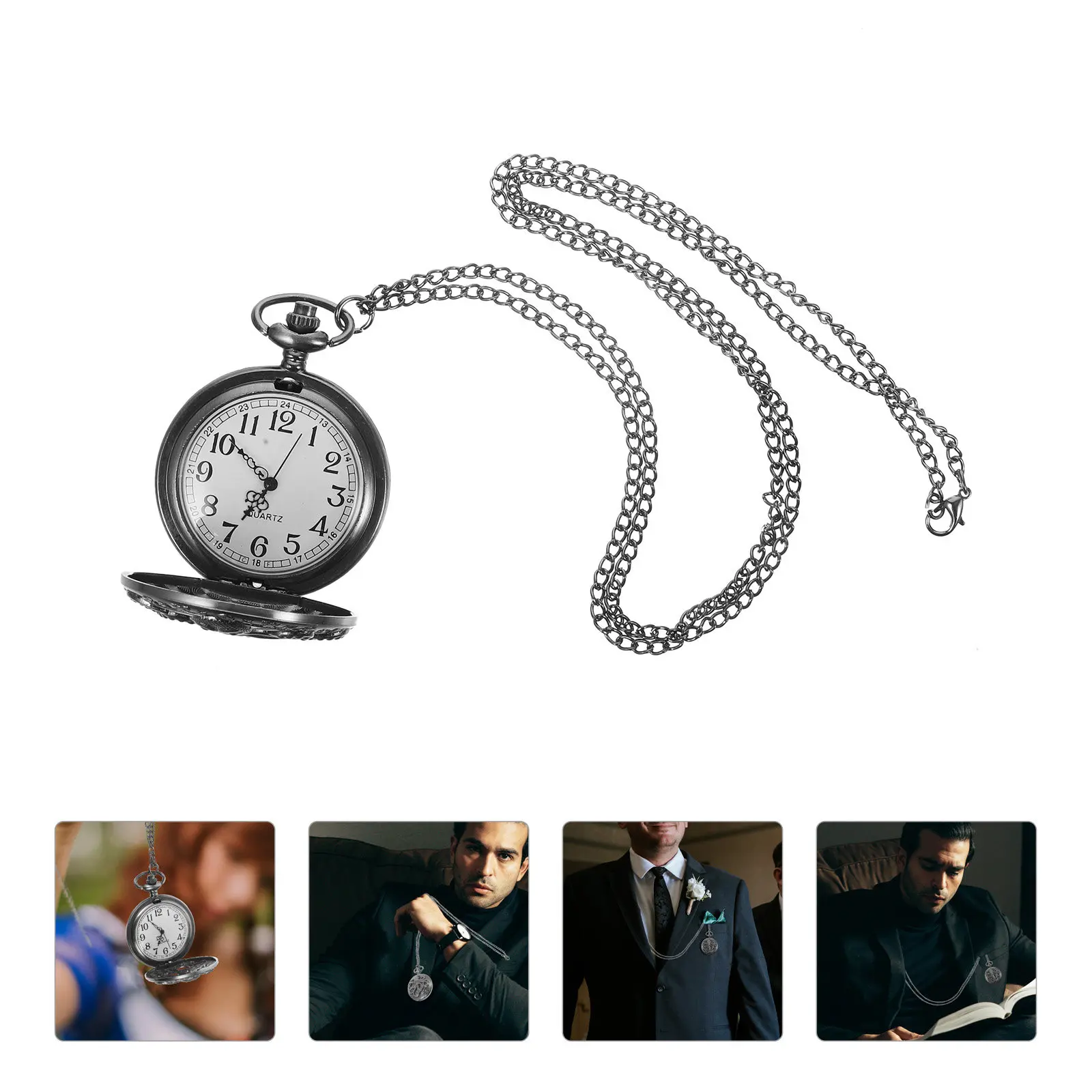

1Pcs Retro Pocket Watch Vintage Hollow Out Quartz Movement Portable Lightweight Classic Accurate Timekeeping Gift Choice