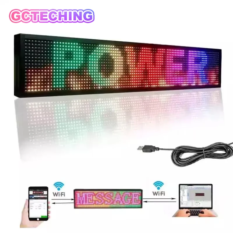 P10 LED Billboard Display FULL Color Advertising Lights Programmable Storefront Business Matrix Modulos panel digital sign