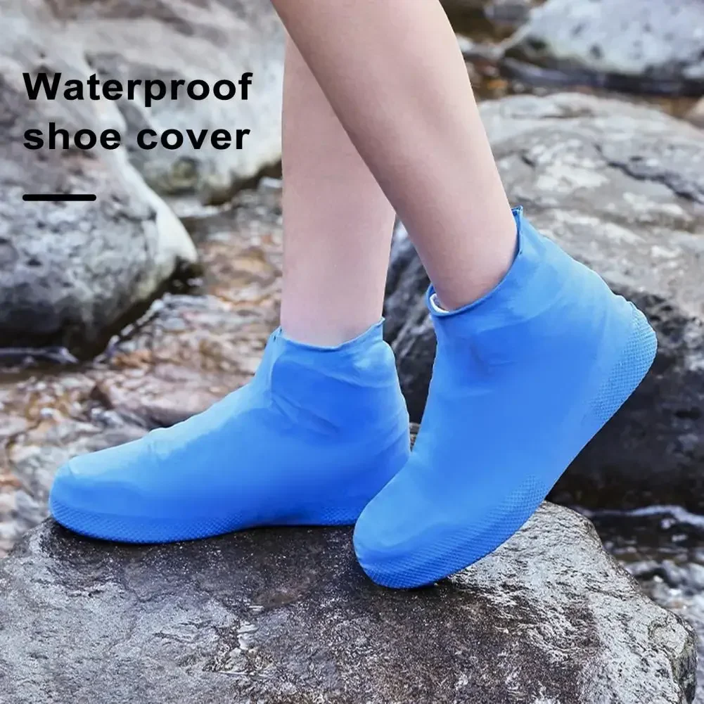 

1 Pair Rain Shoe Cover Waterproof Silicone Lightweight Foldable Design Easy To Clean High Elasticity Rain Boot Cover