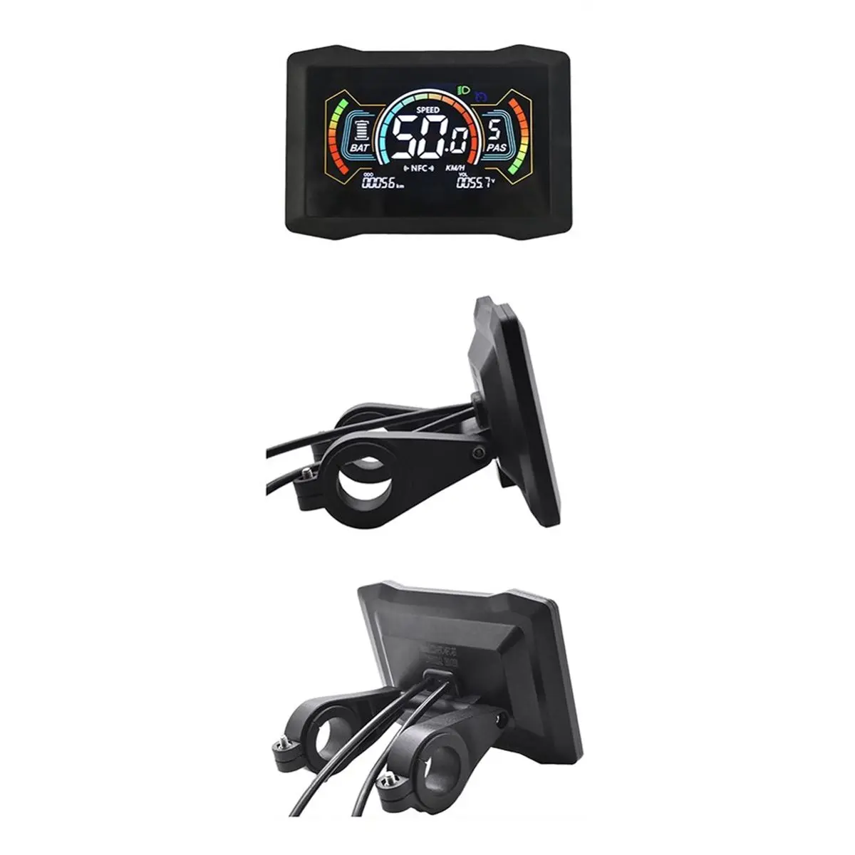 useful H7C E-Bike NFC LCD Display 24V/36V/48V/60V/72V Type C Electric Scooter LCD Color Meter UART NFC Speedometer SM5+2PIN