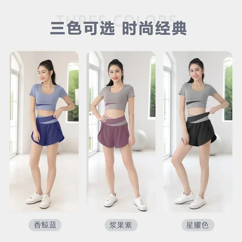 Women Sports Shorts Running Casual Quick-drying Gym Sport Shorts with Pocket Solid Workout Leggings Fitness Yoga Pants