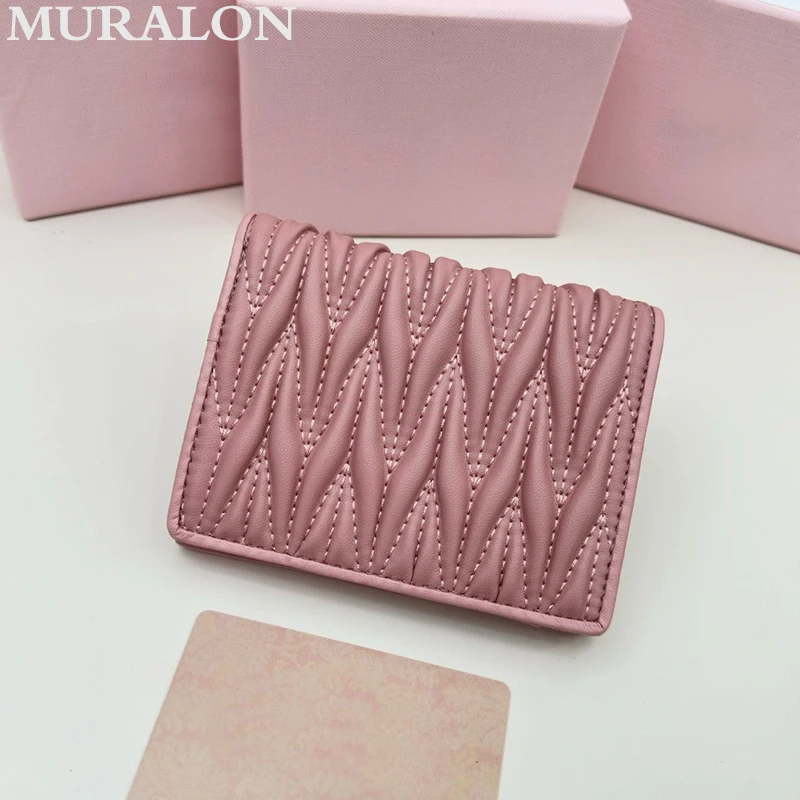 Pleated Folding Wallet Fashion Casual Vintage Card Bag Classic Genuine Leather Premium Luxury Coin Purse