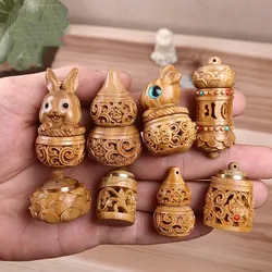 Miniature Handmade Sculptures Hollowed Out Sachet Gourd Pendant Car Interior DIY Accessories Ornament