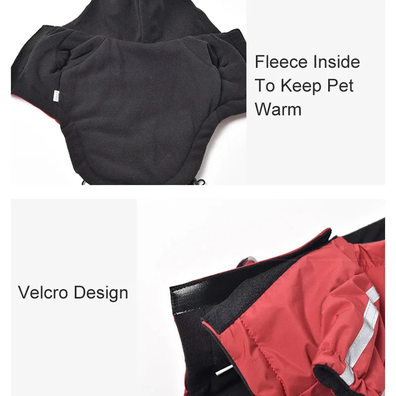 Autumn Winter Pet Dog Waterproof Warm Coat The Dog Face Cotton Hooded Jacket Small Dogs Cat Reflective Pet Clothes Winter Coat