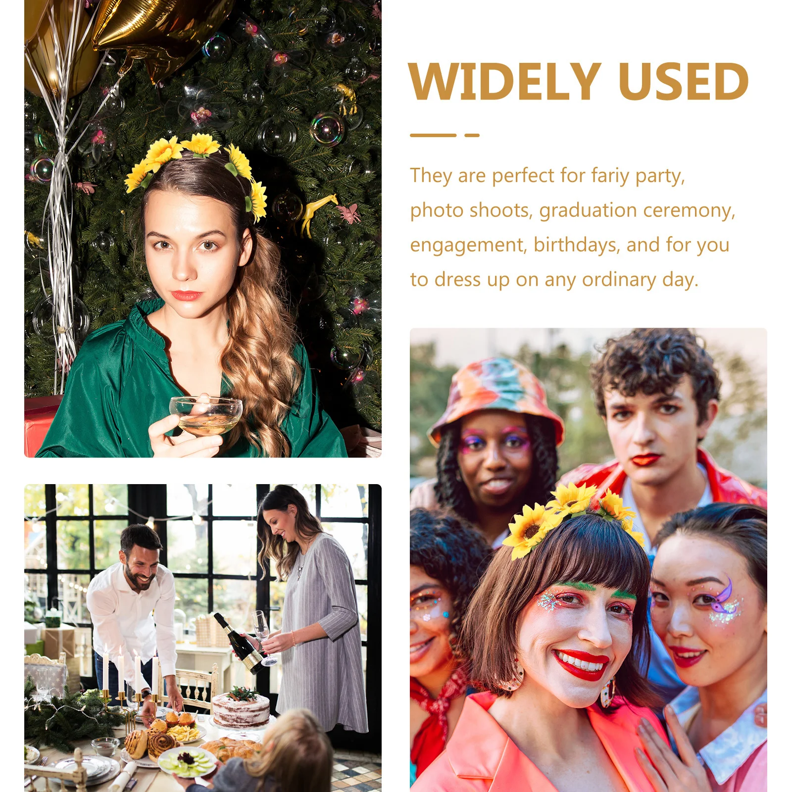 

Fabric Headband Daisy Flower Crown Ladies Headdress Costume Headpiece Hair Tiara Floral Wreath Sunflower Headwear Stylish