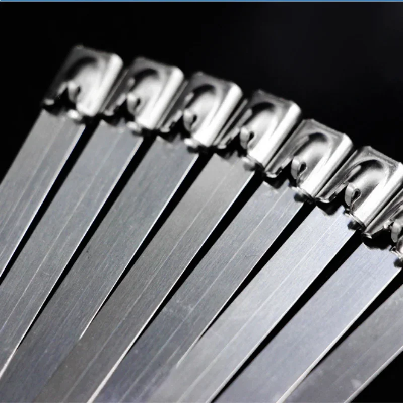 Stainless Steel Tie 304 Material Self-locking Backstop High-temperature Resistant Metal Tie  tools 100 pieces/bag