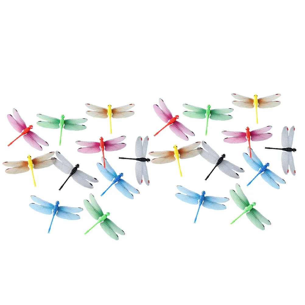 

20Pcs Luminous Night Glowing Dragonfly Decor PVC Waterproof Simulation Dragonflies for Indoor Outdoor Garden Flower Arranging