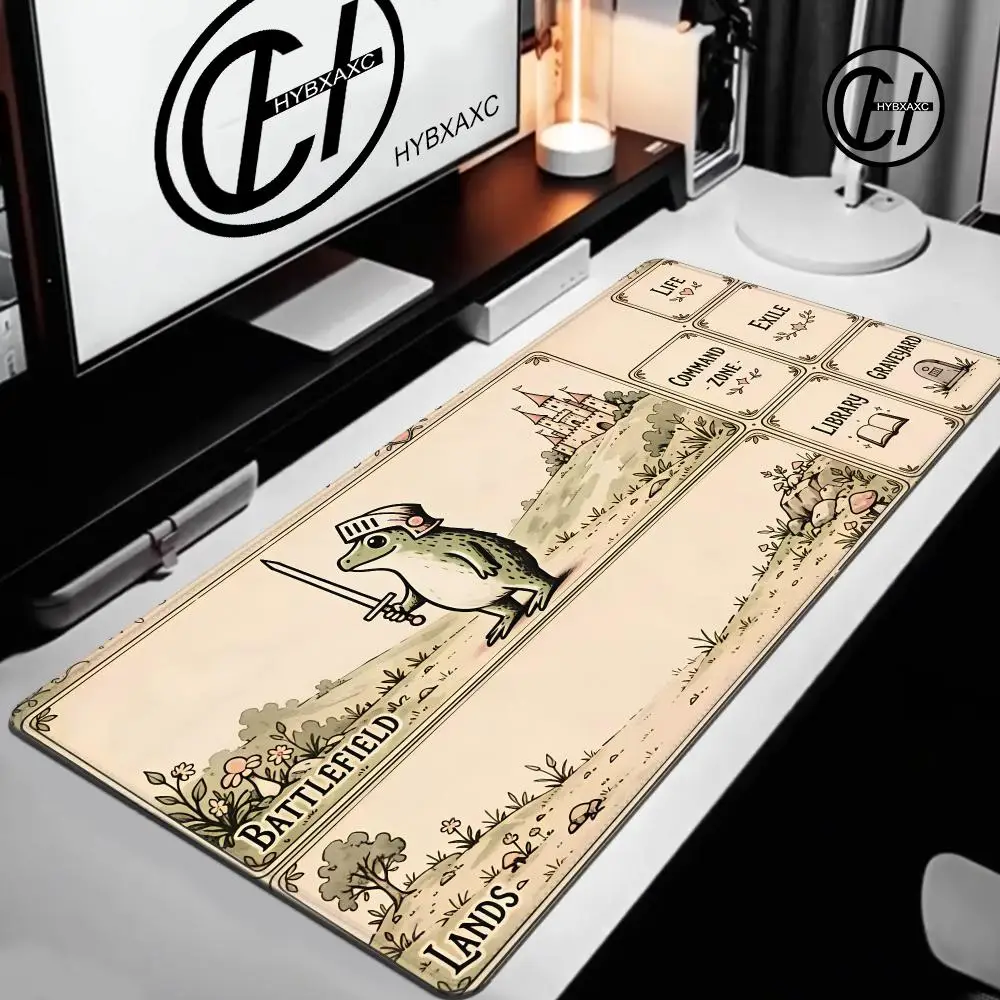 Vintage Frog Warrior TCG Playmat Mouse Pad Playmat MTG TCG Office Desk Mat for Work Game PC Laptop Rug Carpet MousePad