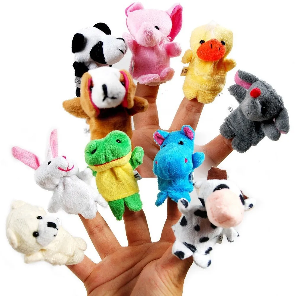 Finger Puppet Plush Toys Cartoon Biological Child Baby Favor Doll Kids Gifts  Random Color Hand Puppets Professional Plush Toy