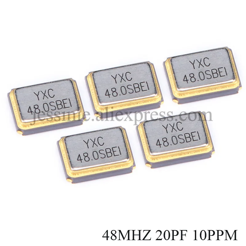 5pcs/lot 3225 SMD Passive Crystal Oscillator 48MHZ 48 MHZ 48M HZ 20PF 10PPM Resonator 4Pin YSX321SL
