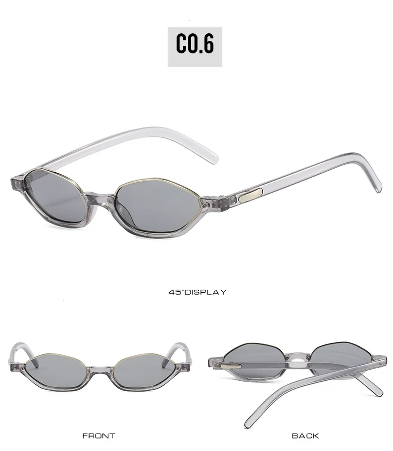 Halbrahmen Designer Kleine Sonnenbrille Damen Cat Eye Neue Mode Sonnenschutz UV400 Sonnenbrille Marke – Detail 12