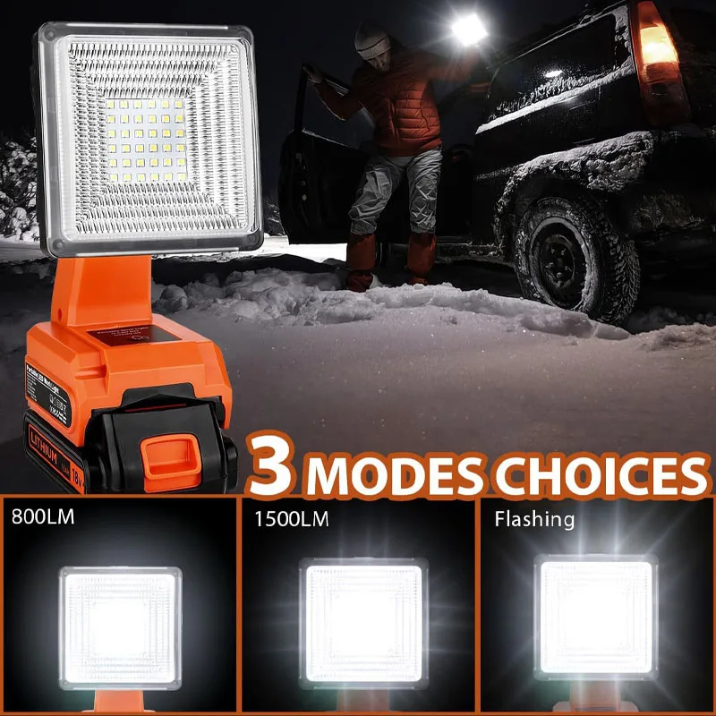 4 Inch Led Work Light Tool Lamp for Black&Decker 20V Li-ion Battery Cordless Flashlight Floodlight Portable Lantern Camping lamp