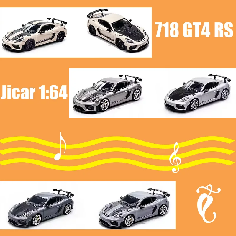 Jicar 1:64 Scale 718 GT4 RS Alloy Car Model For Collection Display & Holiday Gifts Toys