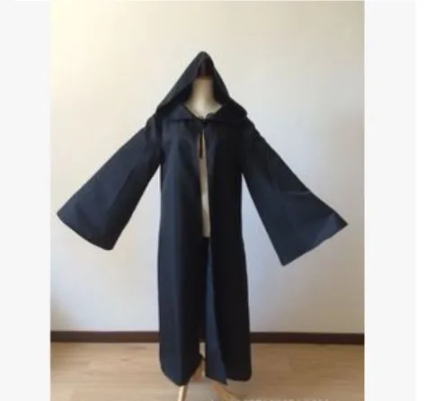 Disfraz de Maestro Jedi Darth Vader, Capa Larga Negra Unisex, para Comic Con, Halloween, Juego de Roles