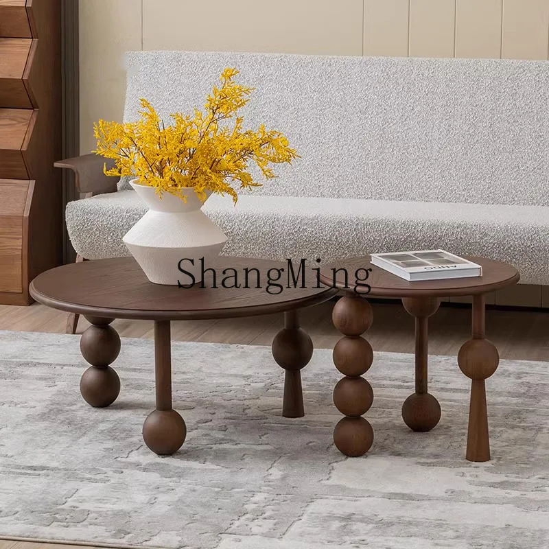 

CL style coffee table modern simple household living room small apartment tea side table small round table