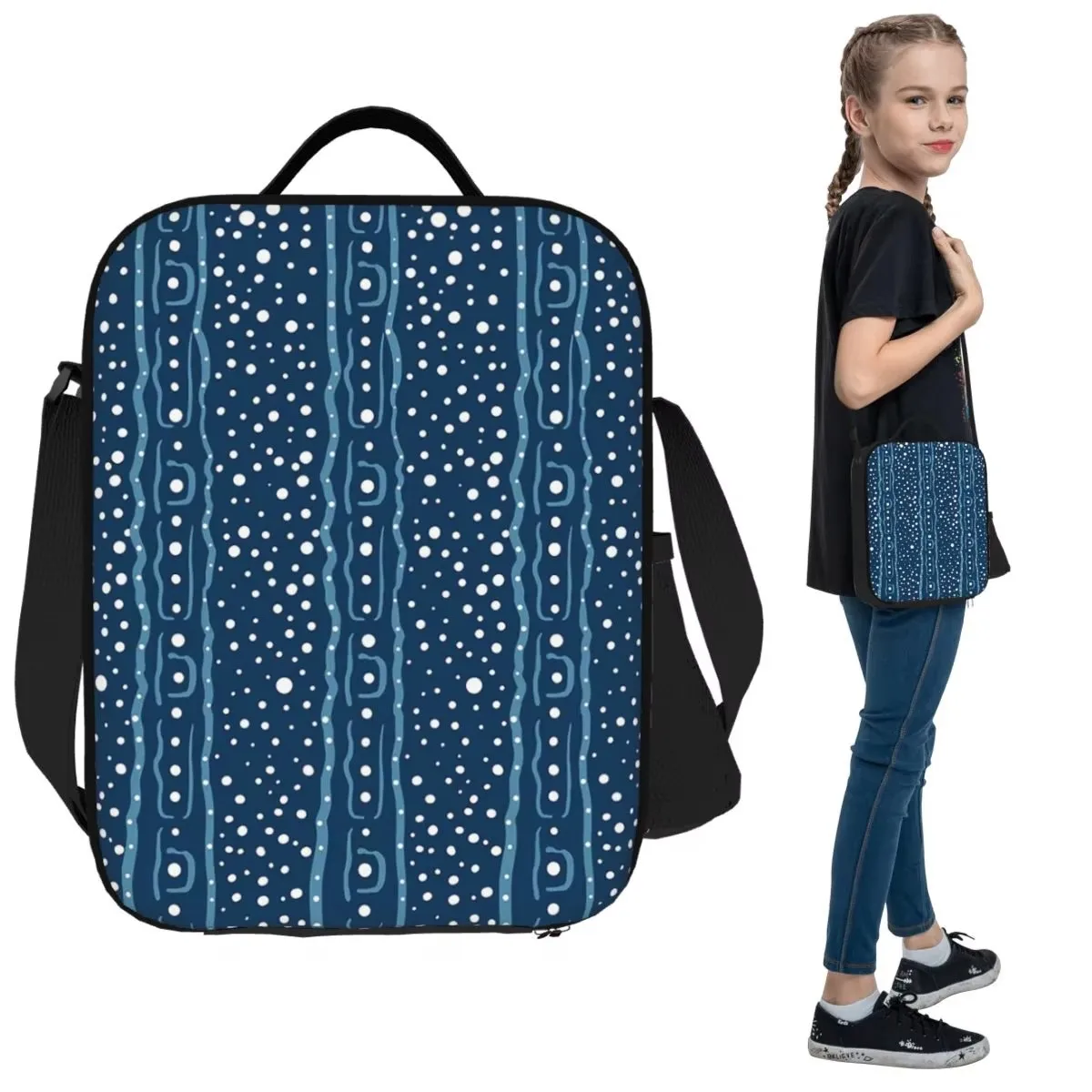 Whale Shark Pattern Insulated Lunch Bag for Kids School Cooler Thermal Food Box Tote Portable Lunch Boxes Container