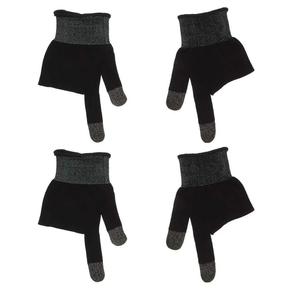 زوج واحد من قفازات الألعاب خفيفة الوزن مضادة للعرق وشاشة تعمل باللمس من ألياف الكربون يغطي الأصابع قفازات ألعاب الهاتف المريحة #2