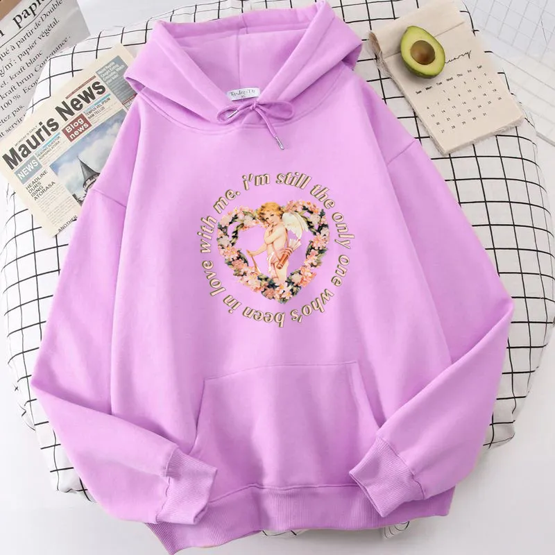 Vintage Angel Tops Hoodies Women Cartoon Heart Love Hoodie Streetwear Hoody Autumn Pullover Aesthetic Unisex Pink Sweatshirt