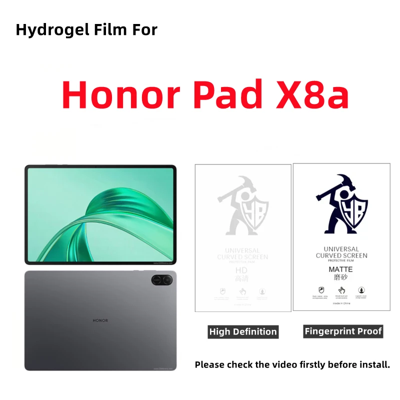 

2pcs HD Tablets Hydrogel Film For Honor Pad X8a Matte Screen Protector For Honor Pad X8a Clear Protective Film Full Cover