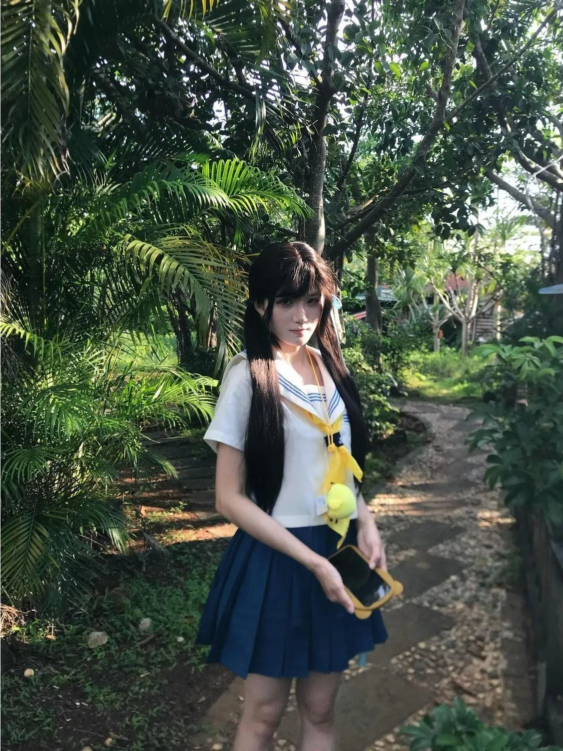 College Style JK Uniform Set Soft Girl Plaid Skirt And Shirt Blue Sailor Suit Top Women's Fashion Ensemble Breathable Casual ...