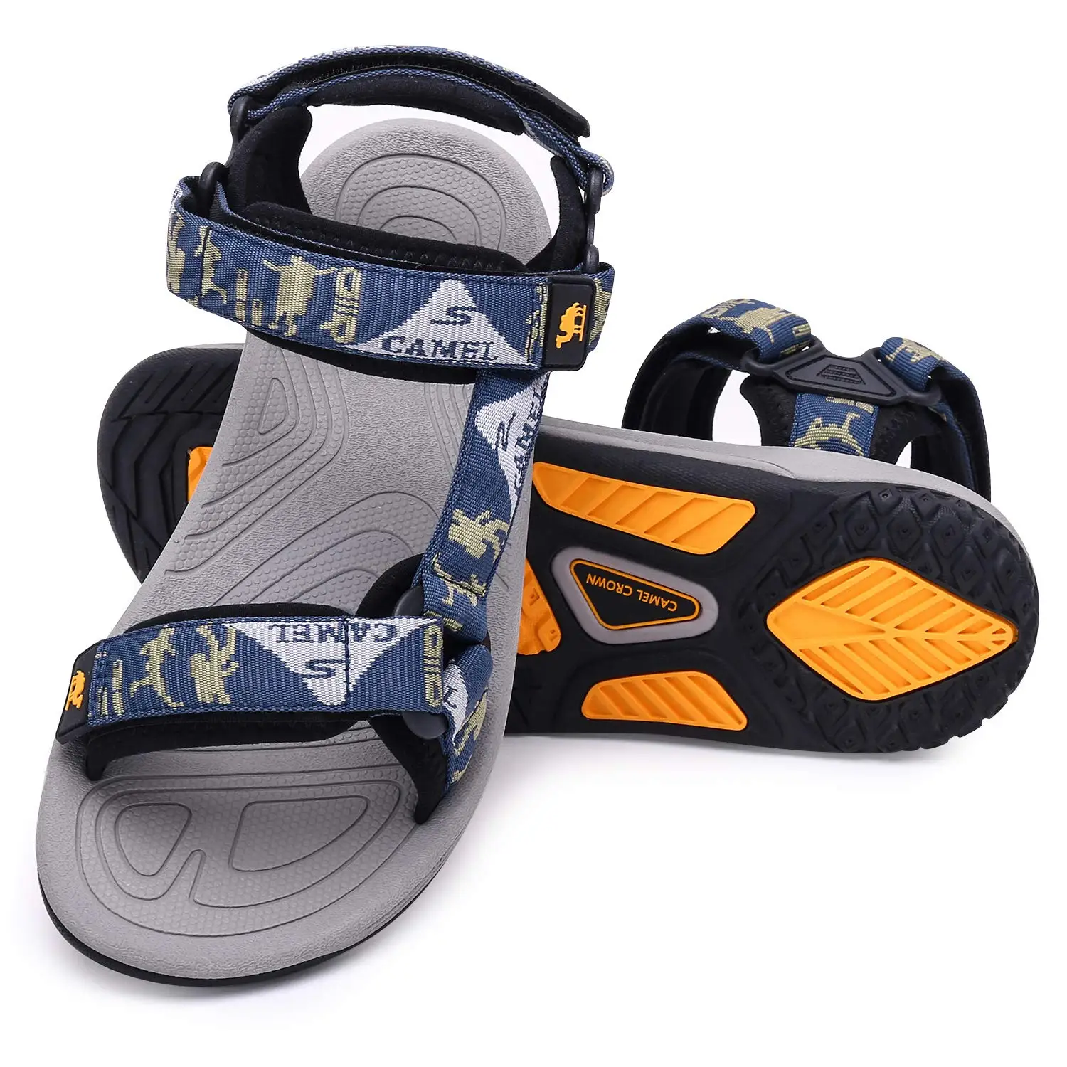 GOLDEN CAMEL Mens Waterproof Hiking Sandals with Arch Support Open Toe Summer Outdoor Beach Water Comfortable Sport Sandals