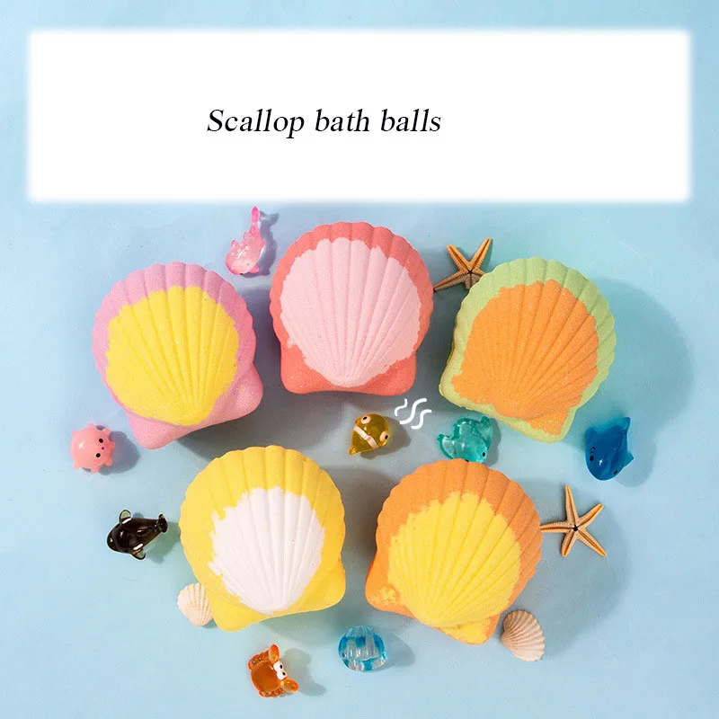 ลูกบอลเกลือทะเลสำหรับหอยเชลล์ขนาด140กรัมลูกบอลเกลือขัดผิวน้ำมันหอมระเหยลายดอกไม้ไฟโตอะโรมาติกสำหรับ Relief ความเครียด5ชิ้น