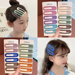 6Pcs Fashion Colorful Matte Hair Clip Square Cute Girl Broken Hair Side Clip BB Clip Minimalist Hair Accessories New Style