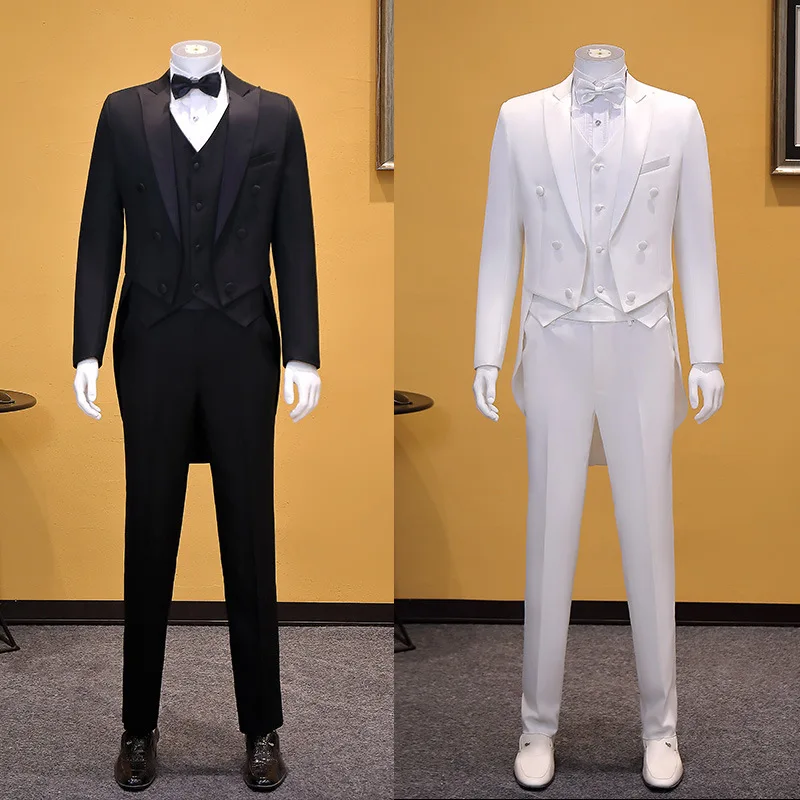 wm148Suit set choir performance stage costume men's suit tuxedo slim art examination dress