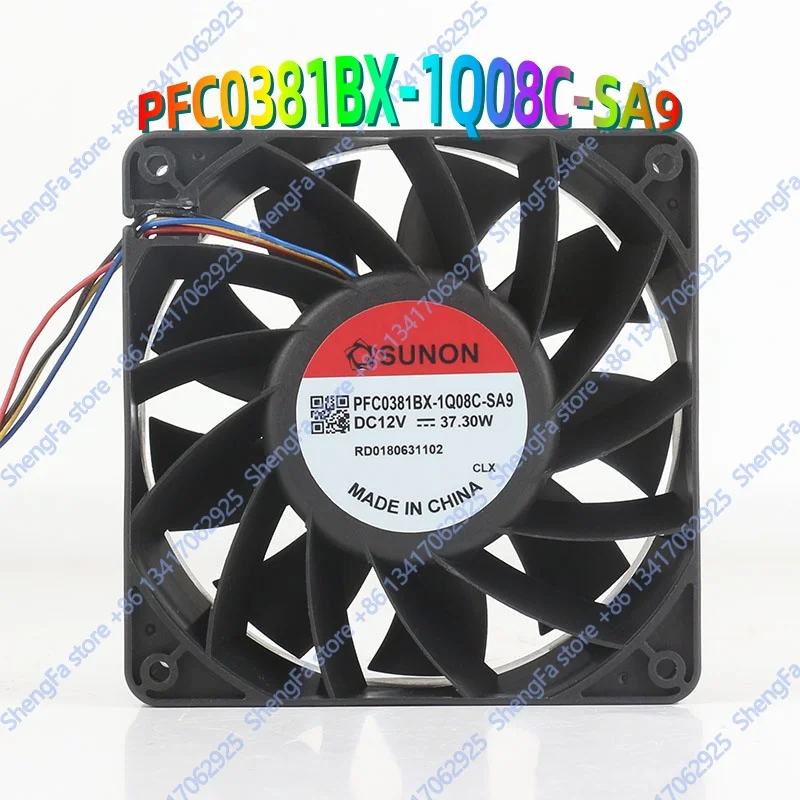 SUNON PFC0381BX-1Q08C-SA9 12038 120X120X38MM 12CM 12V 37.3W four-wire high air volume violent cooling fan
