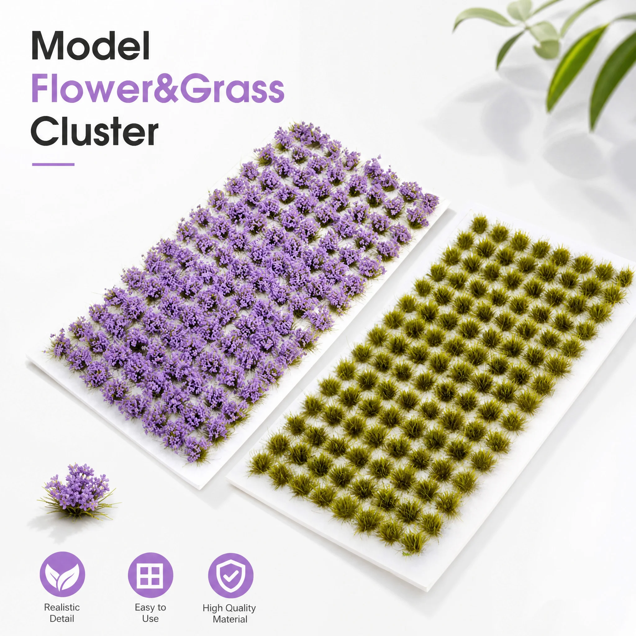Miniature Flower Grass Model ABS Plant Materials for Diy HO Railway/Building/Garden Sand Table Landscape Diorama Kits