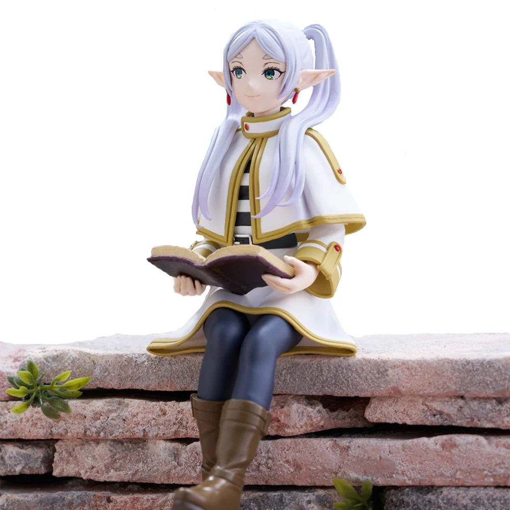 

15cm Frieren Anime Girl Figure Frieren Sitting posture to hold a book Action Figure Desk ornament Collectible Model Toys Gifts