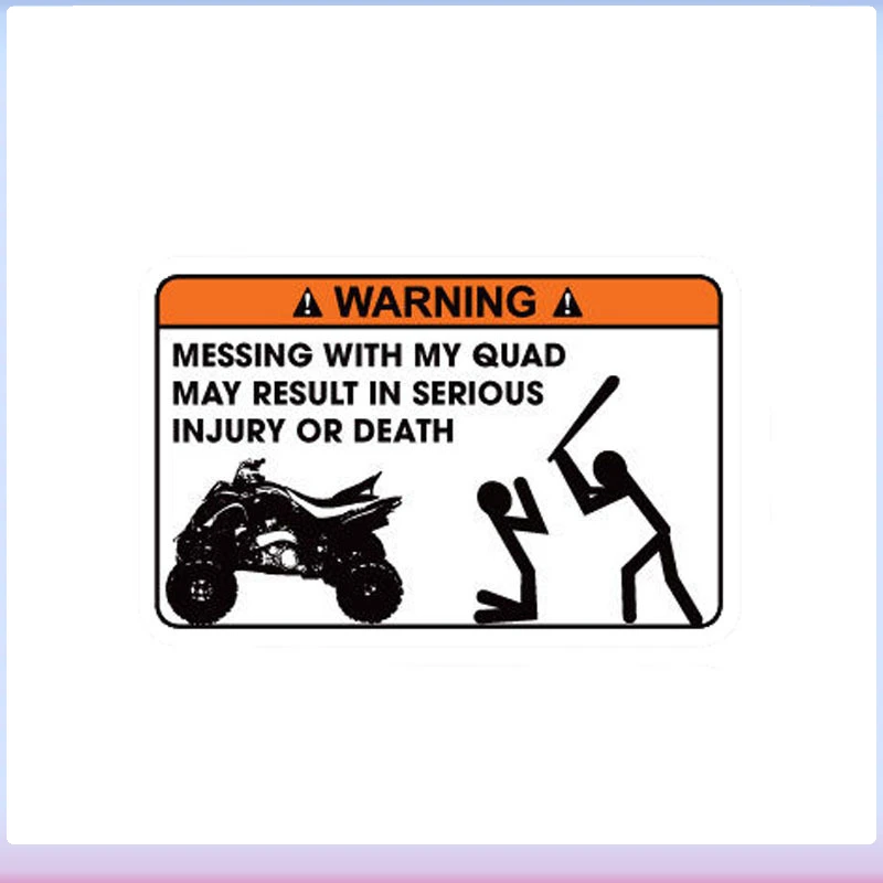 12.2CM*8CM1 Pcs Funny MISSING WITH MY QUAD MAY RESULT IN SERIOUS INJURY OR DEATH PVC Decal Car Sticker