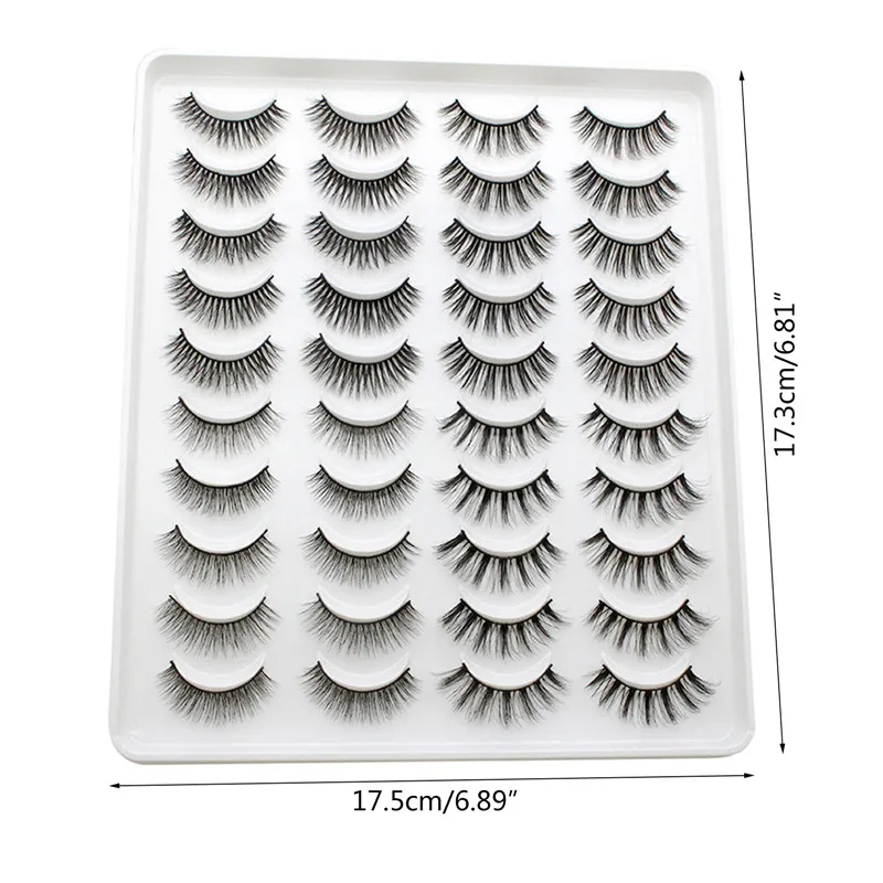 Faux cils 3D épais et fins, 20 paires, look œil de chat, 4 styles mélangés