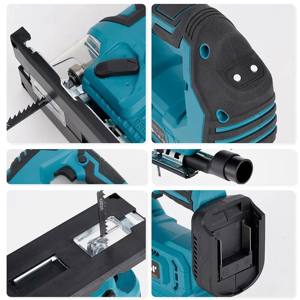 Hormy Brushless Electric Curved Saw Cordless Jig Saw Portable Multi-Function Carpenter Power Tool For Makita 18V Lithium Battery