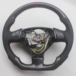 Replacement Real Carbon Fiber Steering Wheel with Leather for Suzuki Swift 2004-2016