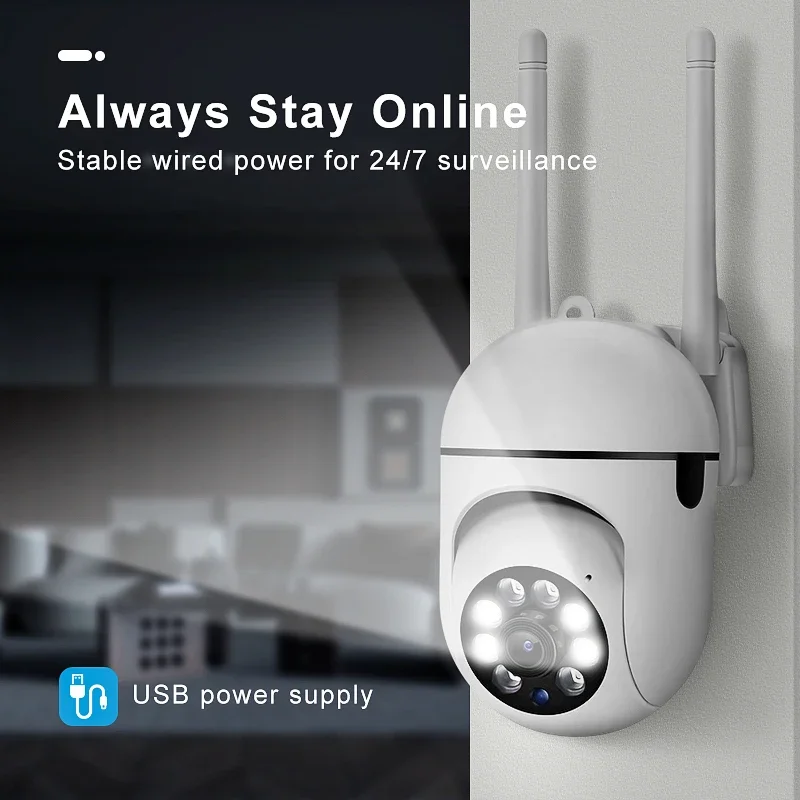 1080P 3MP كاميرا فيديو 2-Way الصوت كاميرا أمان لاسلكية PTZ واي فاي كاميرا مراقبة للمنزل الذكي اللون للرؤية الليلية 2-Way الصوت
